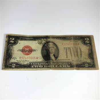 Red Note Money Series 1928G $2 United States Red Note*Circulated*Crisp Paper ...