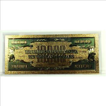 Series 1934 $10,000 Federal Reserve Note Gold Foil Replica*New/Pristine