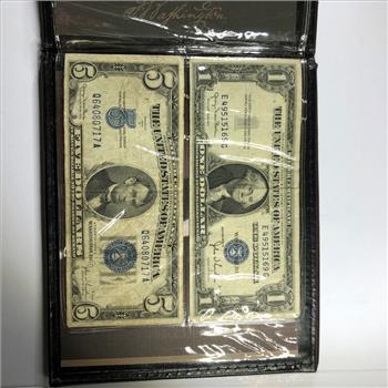 Series 1935D $1 Silver Certificate AND Series 1934D $5 Silver Certificate*Circulated in Nice Portfolio