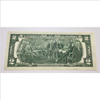 Series 1976 $2 Federal Reserve Note; San Francisco, CA*With Stamp*Commemorating the United States Bicentennial*Crisp Unc