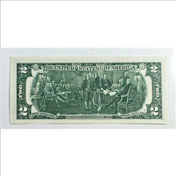 Series 1976 $2 Federal Reserve Note*New York, NY*13c Stamp with Postmark from Grand Central Station*Crisp Uncirculated