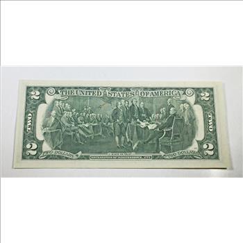 Series 1976 $2 United states Bicentennial Commemorative Federal Reserve Note*New York, NY*With 13c Stamp
