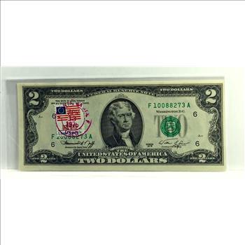 Series 1976 United States Bicentennial $2 Federal Reserve Note; Atlanta, GA with Stamp*Crisp Uncirculated