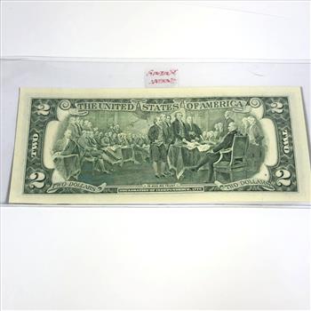 Series 1995 $2 Federal Reserve RADAR SERIAL NUMBER Note; Atlanta, GA*S/N: F1344310B
