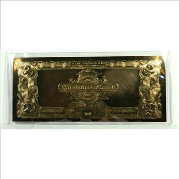 Series 2000 $2 Large Silver Certificate Note Gold Foil Replica*New/Pristine