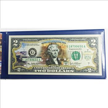 Series 2003A $2 Federal Reserve Note; Chicago, IL*Colorized Commemorating the Grand Canyon National Park