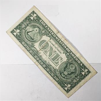 Series 2009 $1 Federal Reserve Note; San Francisco, CA*FANCY S/N L10525515*-Circulated*STAR NOTE