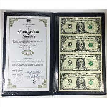 Series 2009 $1 Federal Reserve Notes in UNCUT SHEET*In Banker's Vault Portfolio*Perfect Crisp Uncirculated