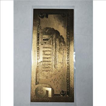 Series 2009  24K Gold Foil $5 Replica Note*New in Protective Sleeve*Not Legal Tender