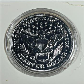 Silver Layered 1892 Barber Quarter Replica*1.75