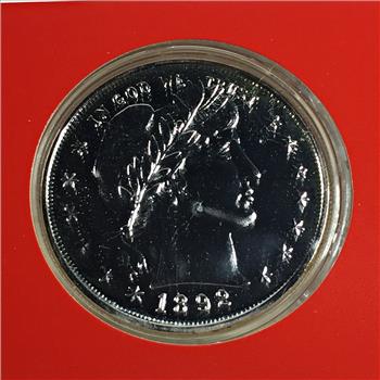 Silver Layered 1892 Barber Quarter Replica*1.75