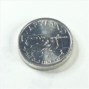 Silver Maryland State Commemorative Round*Flower: Black Eyed Susan*The Old Line State*10.3 mm*1 Gram Sterling Silver