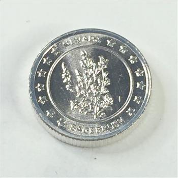 Silver Nevada State Commemorative Round*Flower: Sagebrush*The Silver State*10.3 mm*1 Gram Sterling Silver