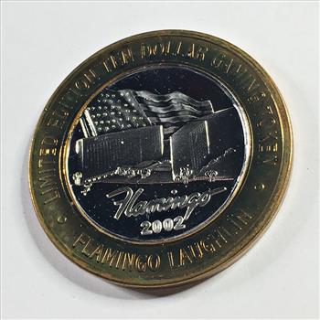 SILVER STRIKE*Flamingo; Laughlin, NV $10 Proof Silver Gaming Token*Limited Edition*In Protective Capsule