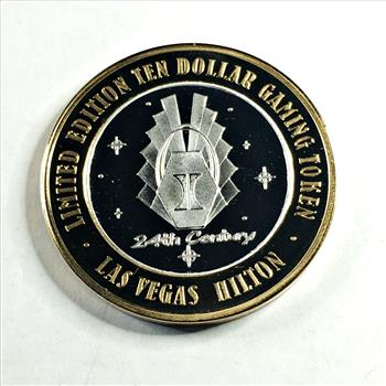 SILVER STRIKE*Las Vegas Hilton; Las Vegas, NV $10 Collector's Limited Edition Gaming Token*.999 Proof Silver