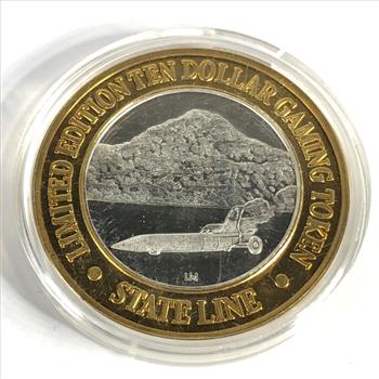 SILVER STRIKE*Stateline; Wendover, NV $10 Gaming Token*.999 Fine Proof Silver