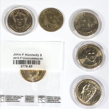 Six (6) Coin Lot of Gold Colored Commemorative Dollars