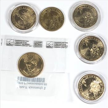 Six (6) Coin Lot of Gold Colored Commemorative Dollars