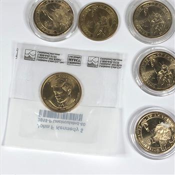 Six (6) Coin Lot of Gold Colored Commemorative Dollars