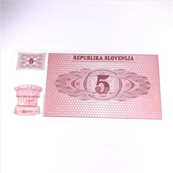 Slovenia 5 Tolar Banknote*Crisp Uncirculated