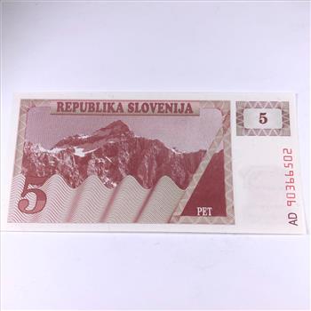 Slovenia 5 Tolar Banknote*Crisp Uncirculated