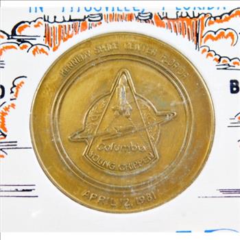 Solid Bronze Medallion - Shuttle Crew Emblem - First Shuttle Flight - STS 1 - Columbia