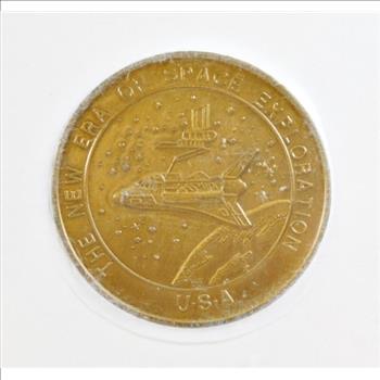 Solid Bronze Medallion - Shuttle Crew Emblem - First Shuttle Flight - STS 1 - Columbia