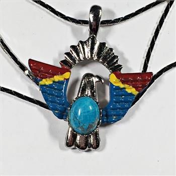 Southwest Native American Style Thunderbird Pendant with Necklace