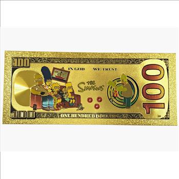 Sponge Bob Gold Foil 100 Dollar Commemorative Banknote