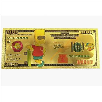 Sponge Bob Gold Foil 100 Dollar Commemorative Banknote