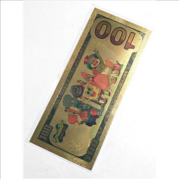 Sponge Bob/Patrick Gold Foil 100 Dollar Banknote