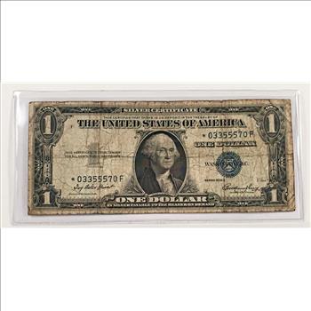 STAR NOTE REPLACEMENT ERROR 1935E $1 Silver Certificate Star Note