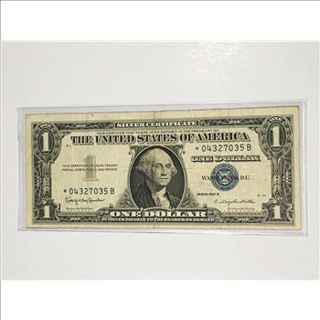 STAR NOTE REPLACEMENT ERROR 1957B $1 Silver Certificate Star Note
