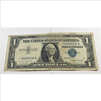 STAR NOTE REPLACEMENT ERROR Series 1957A $1 Silver Certificate Star Note*Crisp Paper