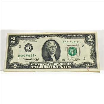 STAR NOTE REPLACEMENT ERROR Series 1976 $2 Federal Reserve Star Note; New York, NY*Crisp Uncirculated