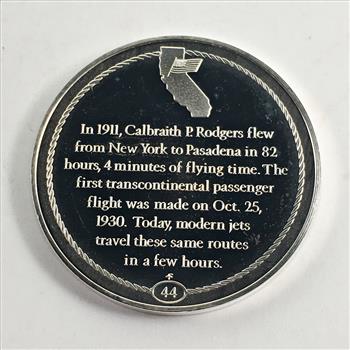 Sterling Silver (27g) California Comm. - First Transcontinental Air Flight 1911