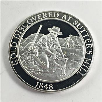 Sterling Silver (27g) California Comm. - Gold Discovered at Sutter's Mill 1848