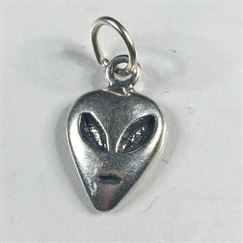 Sterling Silver Alien Mask Pendant/Charm*Total Weight 1.0 Grams*About 0.75
