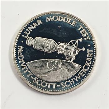 Sterling Silver Commemorative Space Exploration Rounds*APOLLO IX*20.5 Grams .925 Proof Silver*Deep Cameo