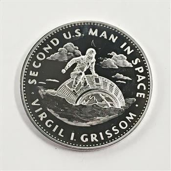Sterling Silver Commemorative Space Exploration Rounds*MERCURY IV*20.5 Grams .0925 Proof Silver*Deep Cameo