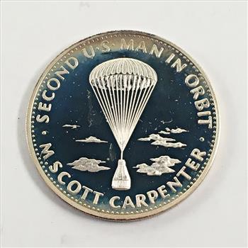 Sterling Silver Commemorative Space Exploration Rounds*MERCURY VII*20.5 Grams .925 Proof Silver*Deep Cameo