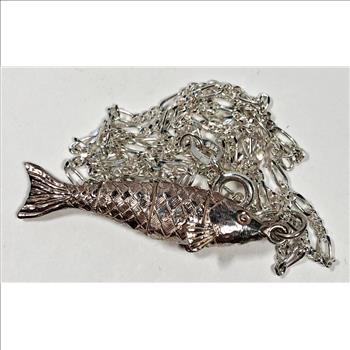 Sterling Silver Fish Pendant and Chain*Fish 