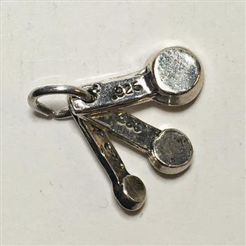 Sterling Silver Measuring Spoons Pendant/Charm*0.75