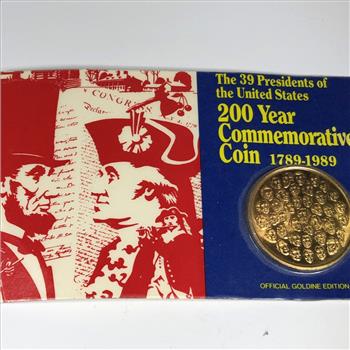 The 39 Presidents 200 Year Commemorative Coin*1789-1989*1.5