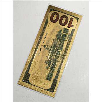 The Hulk Gold Foil 100 Dollar Banknote