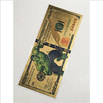 The Hulk Gold Foil 100 Dollar Banknote