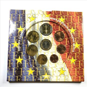 The Last French Coins in Euros of the 20th Century*Eight Coin Set*Brilliant Uncirculated