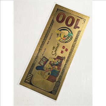 The Simpsons/Marge Gold Foil 100 Dollar Banknote