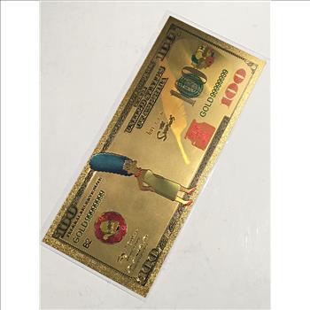 The Simpsons/Marge Gold Foil 100 Dollar Banknote