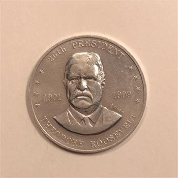 Theodore Roosevelt Aluminum Commemorative Medallion*Shell